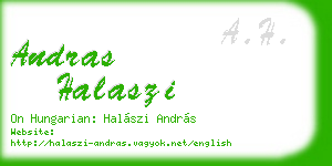 andras halaszi business card